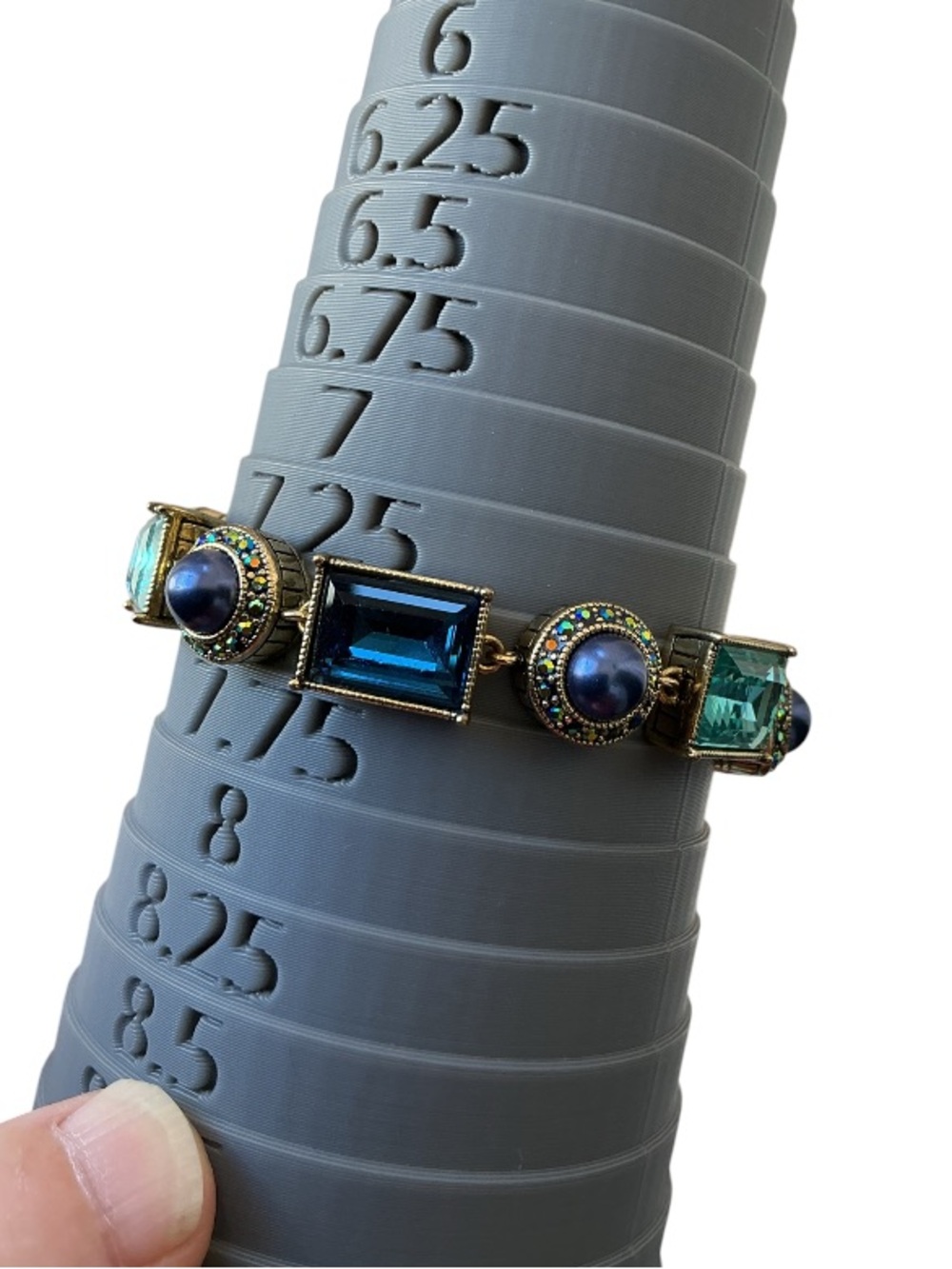 Heidi Daus Bracelet with Green and Blue Swarovski crystals